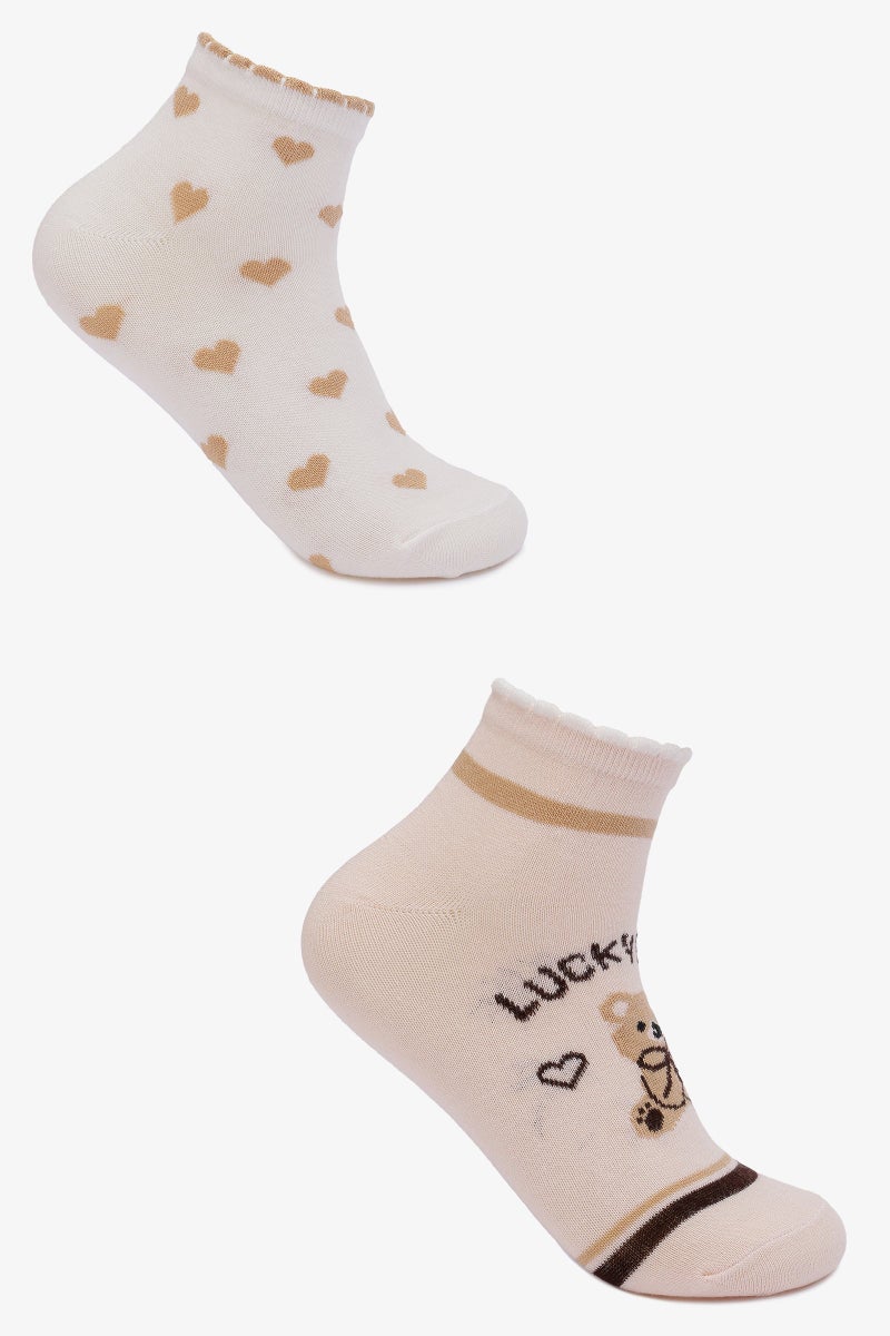 Carina Printed Ankle Socks - 2 Pairs - Image 1